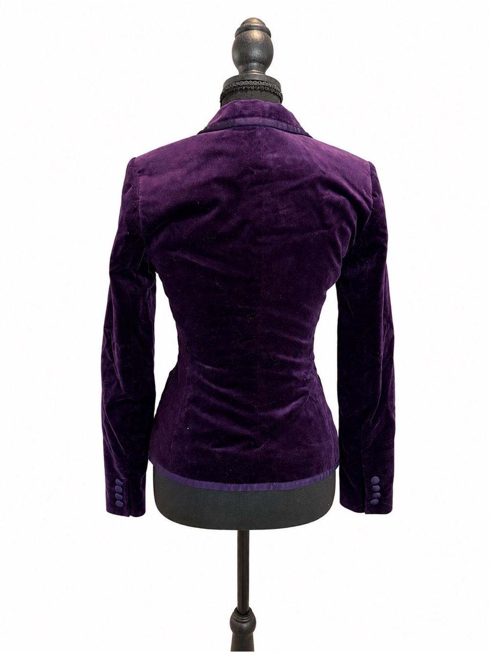 Ralph Lauren Purple Velvet Blazer Women’s Fitted 3 Button Business Y2K - Picture 3 of 7